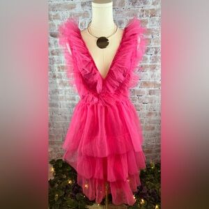 SHEIN Pink Ruffled Mini Dress
